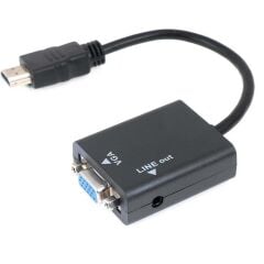 Hdmi To Vga Ses Destekli Monitör Dönüştürücü Kablo Çevirici Adaptör