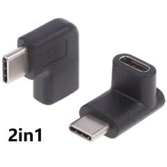 Type C Dişi Erkek 90 Derece Dirsek 2in1 Çevirici Dönüştürücü Adaptör